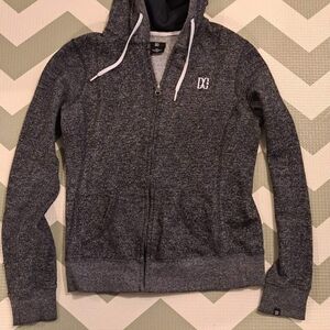 Kids DC Shoes Dark Gray Zip-Up Hoodie with Hood